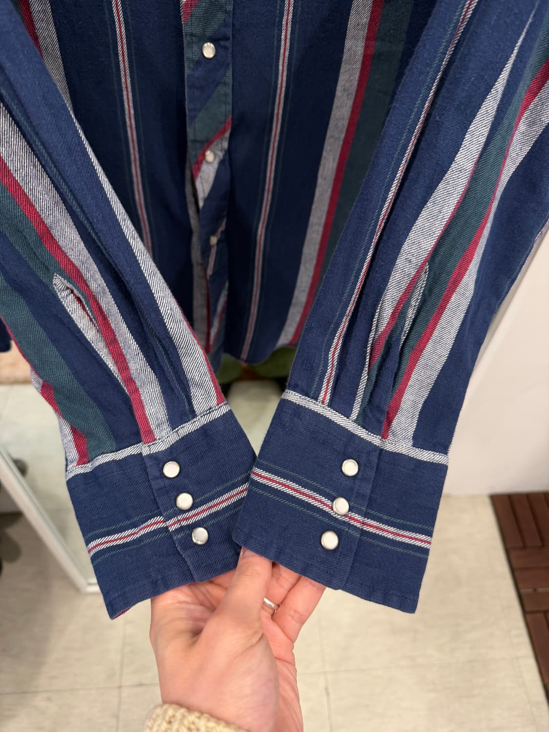 90s Wrangler 랭글러 스트라이프 웨스턴 셔츠 상품이미지4