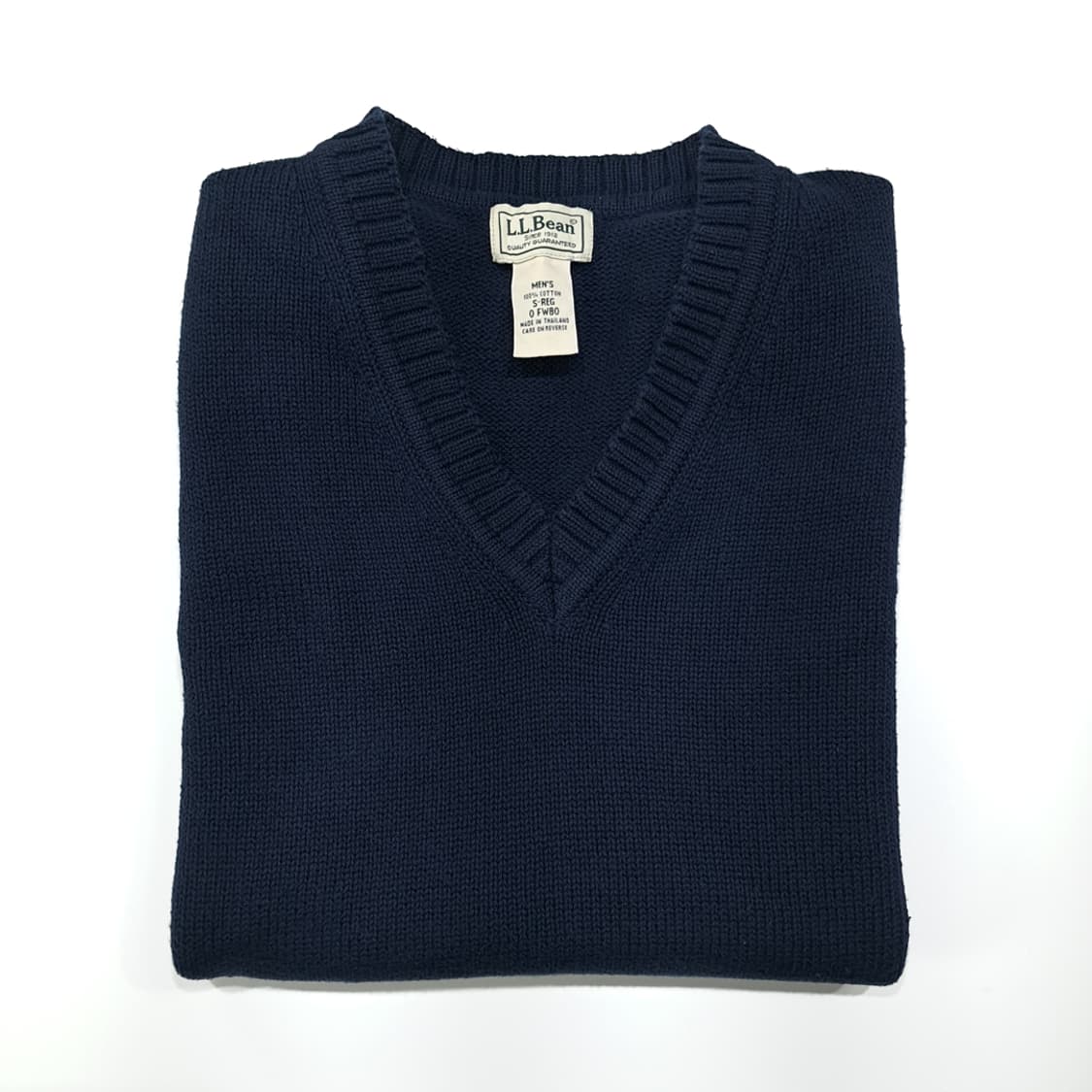 CL201 S 엘엘빈 코튼 그린스크립트라벨 네이비 니트 베스트 상품이미지7