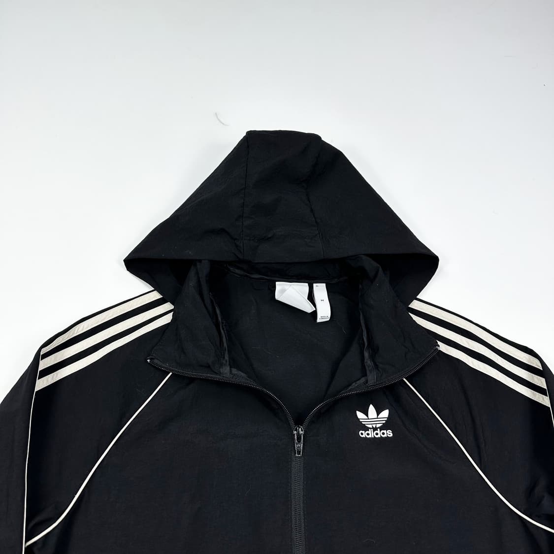 아디다스 트레포일 풀오버 블랙 바람막이 자켓 (M) 상품이미지1