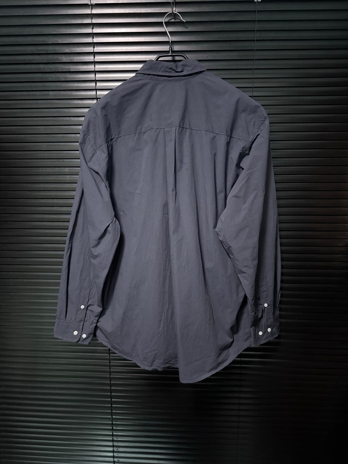 GUYOT 다크 네이비 남색 코튼 면 카라 셔츠 오버핏 남방 피그먼트 S 상품이미지5