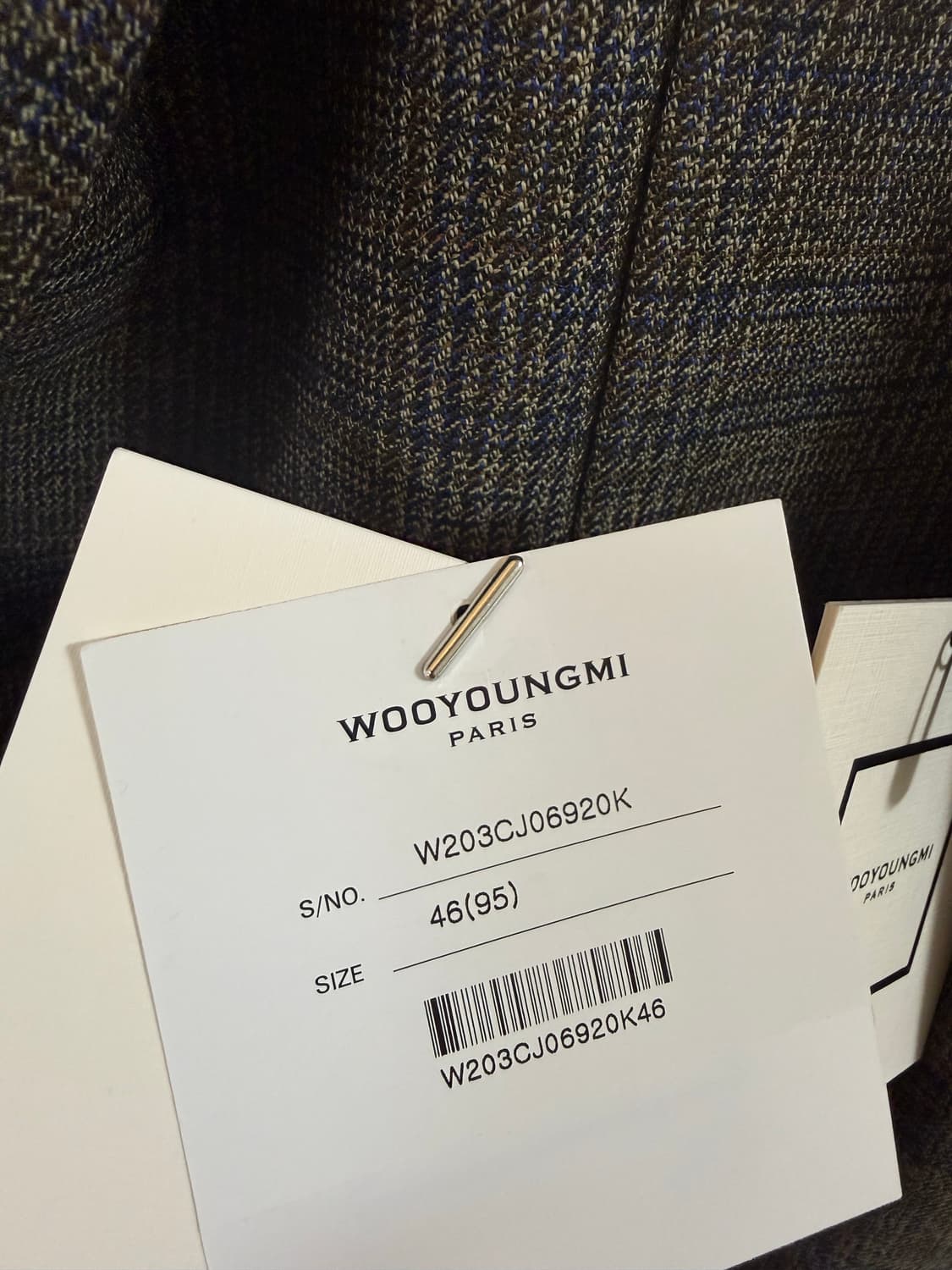 우영미 20시즌 숄카라 체크 자켓 상품이미지5