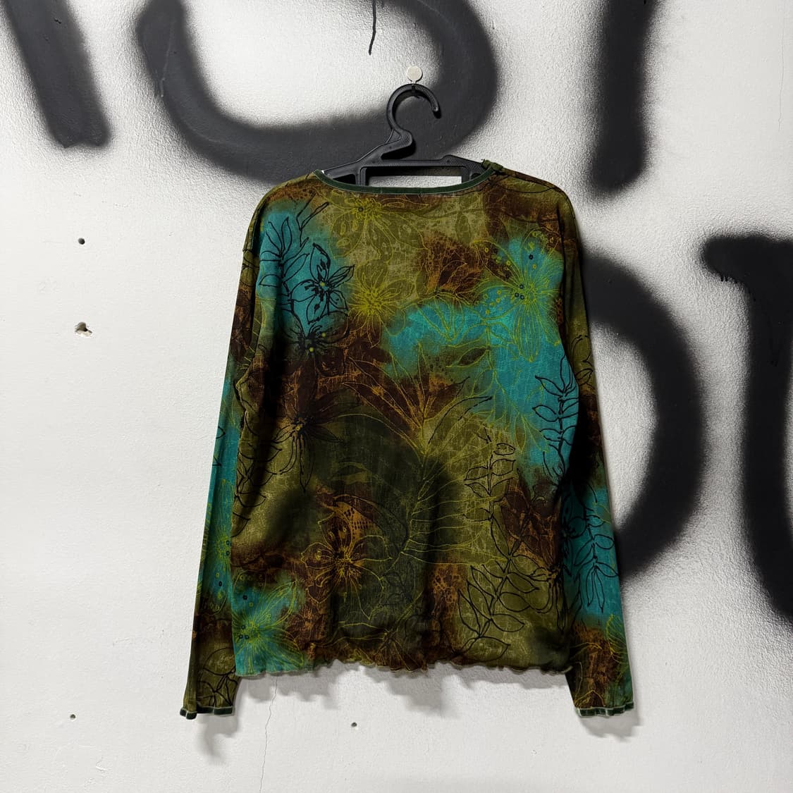 VTG 빈티지 오리엔탈 타이다이 레이스 긴팔 블라우스 탑 상품이미지2