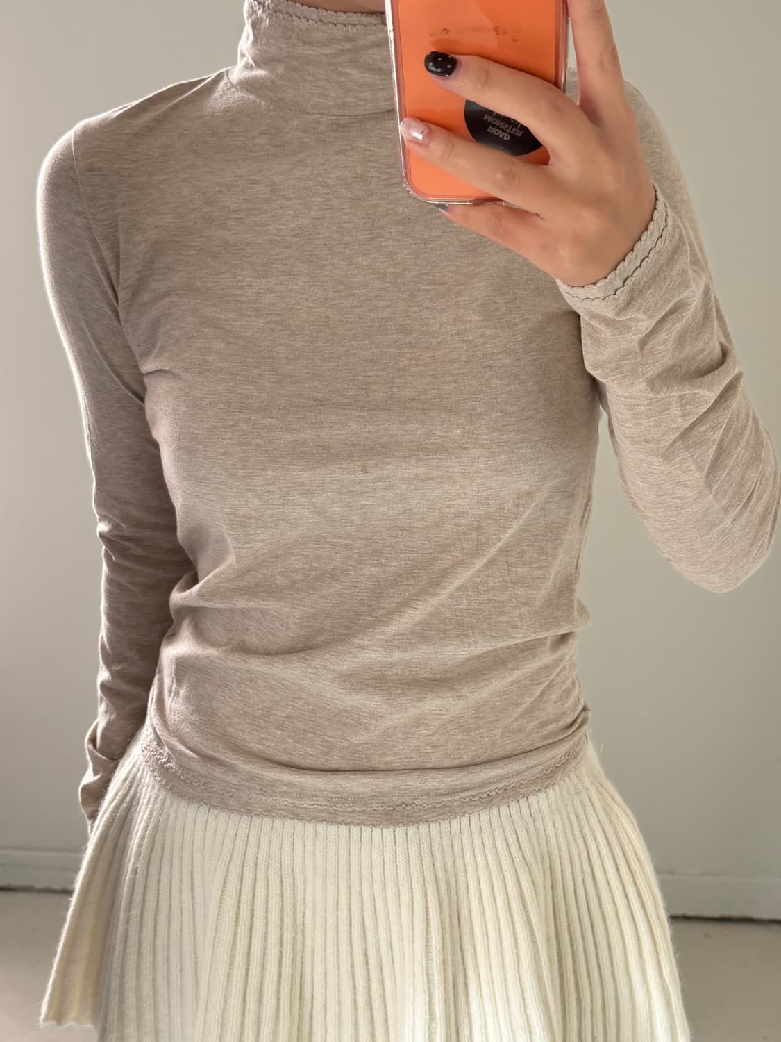 일본빈티지 모리 레이스 터틀넥 롱슬리브 상품이미지2