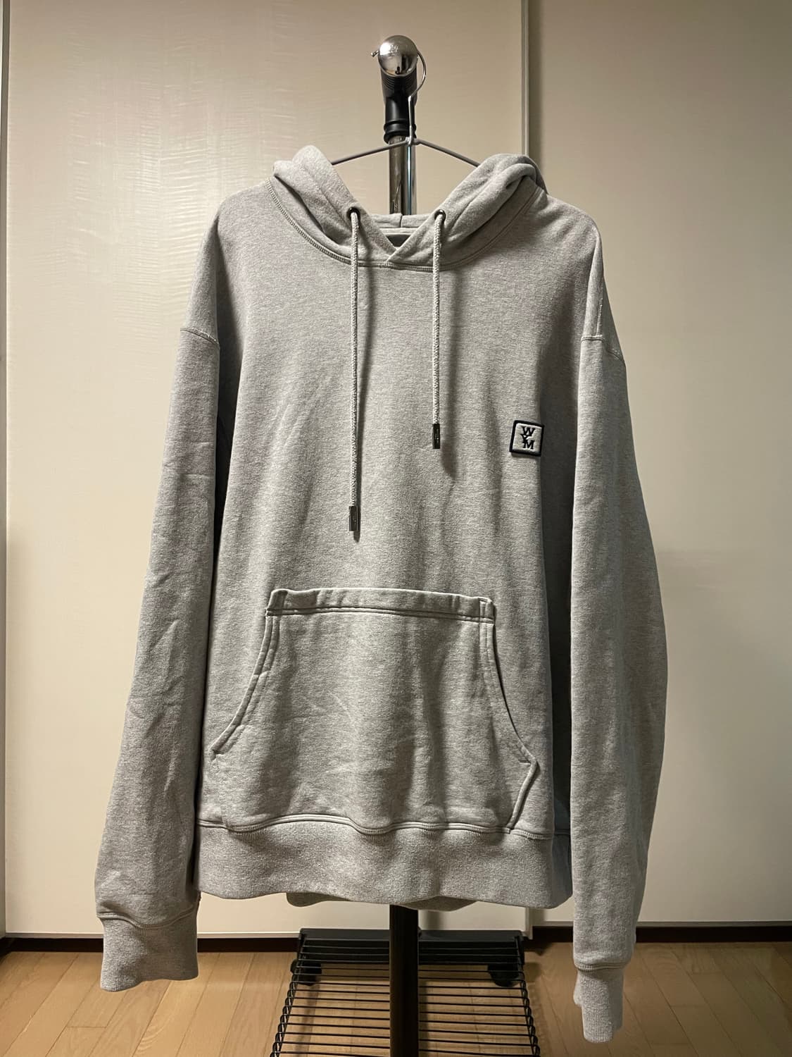 우영미 백로고 후드티 그레이 상품이미지2