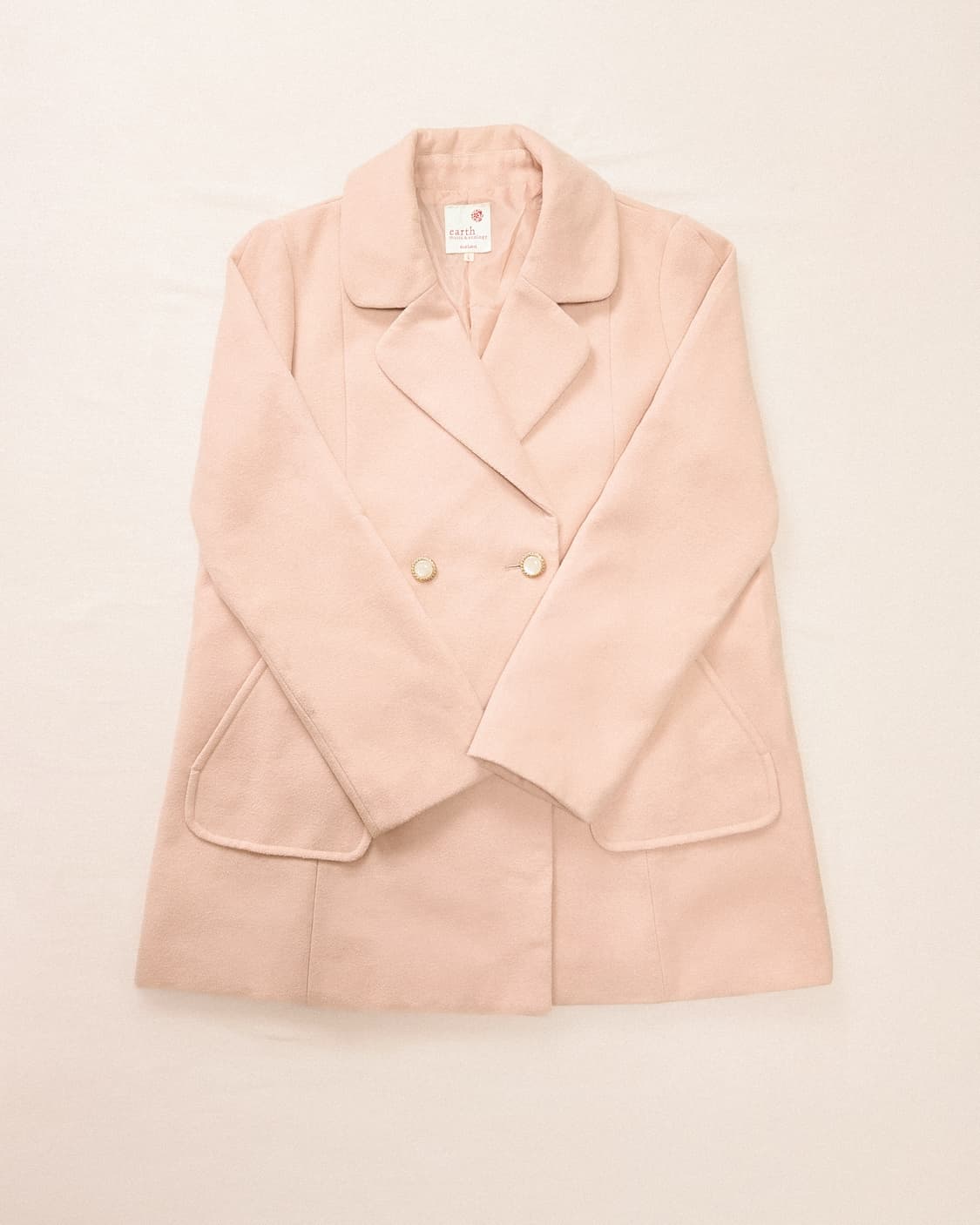 히메  피치 핑크 진주 버튼 코트 상품이미지1