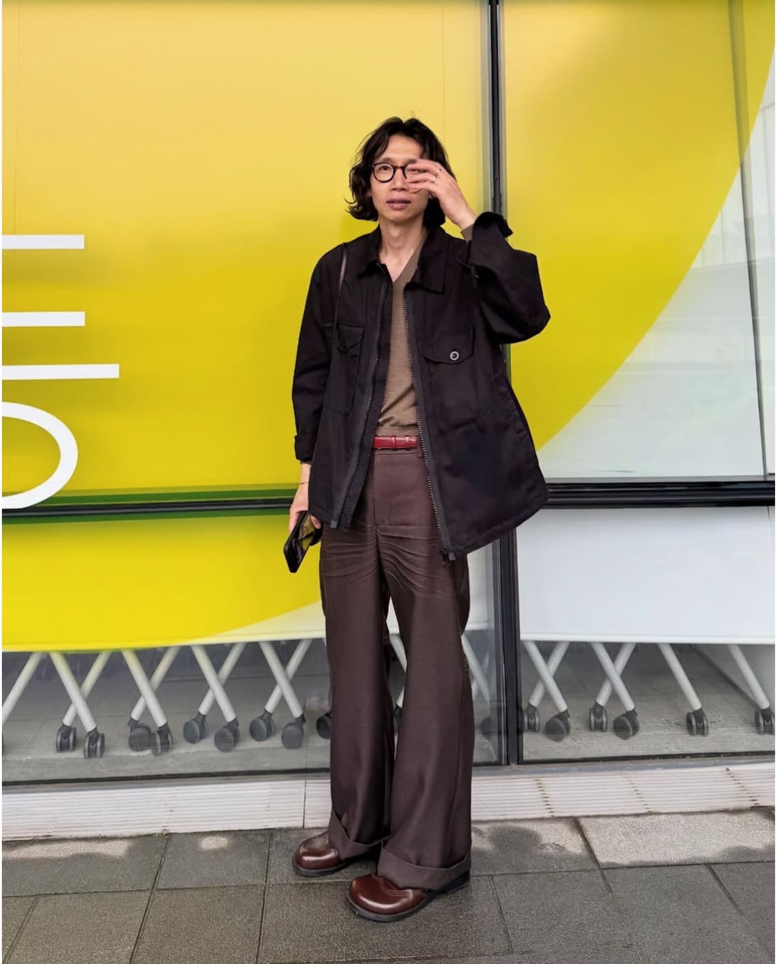 [새상품] 25FW 렉토 크리즈 디테일 플레어 팬츠 빈티지 브라운 상품이미지1