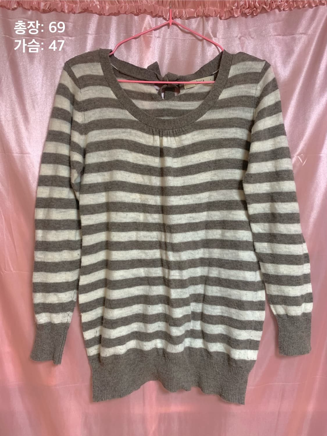 백리본 스트라이프 니트 빈티지 모리 상품이미지1