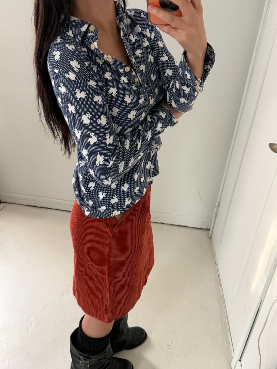 일본빈티지 패턴 카라 롱슬리브 상품이미지2