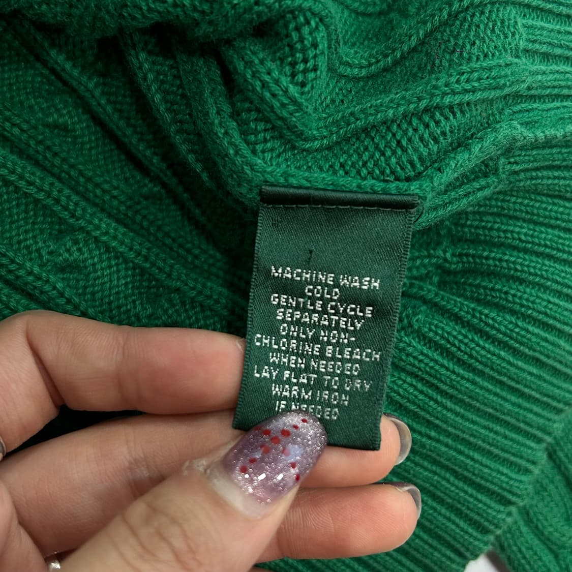 Polo 폴로 랄프로렌 골드로고 그린 케이블니트 집업 가디건 상품이미지6