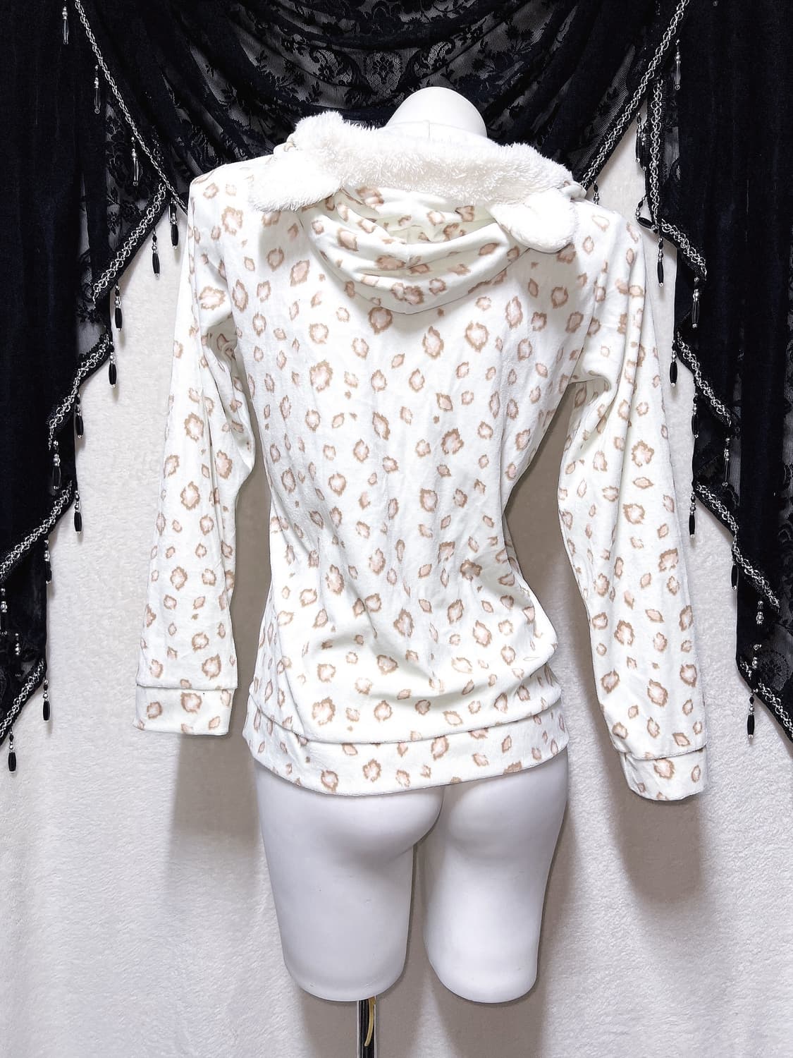 슈가돌 레오파드 호피 민트 네코미미 퍼후드집업 룸웨어 홈잠옷 갸루 핀터 상품이미지6