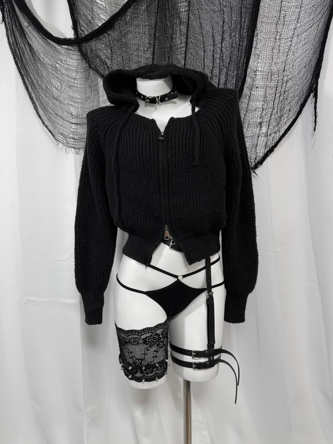 knit hood zip-up 상품이미지2