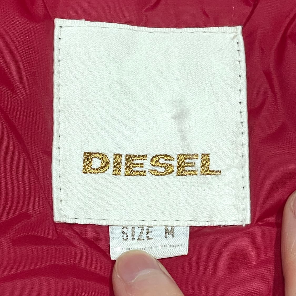 디젤 레드 폴리 나일론 포켓 점퍼 남성M 상품이미지5