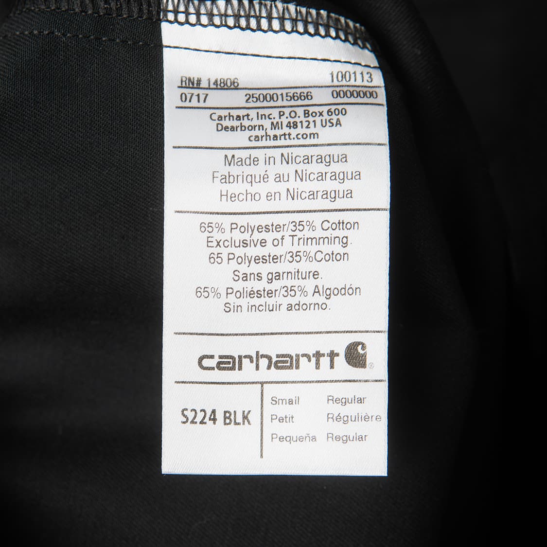 [S] 칼하트 S224 트윌 워크셔츠 블랙  상품이미지6