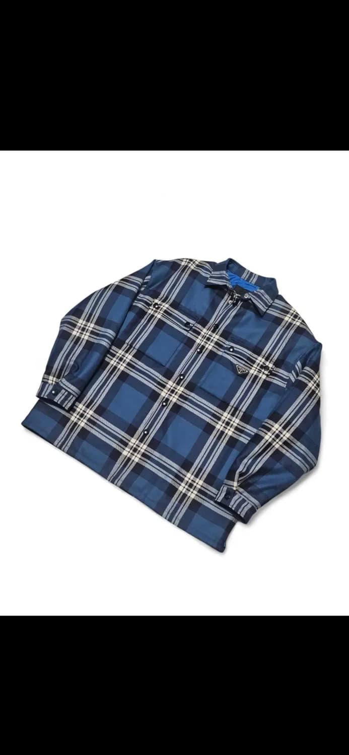 프라다 블루 체크 셔츠 아우터(xl-xxl) 상품이미지3
