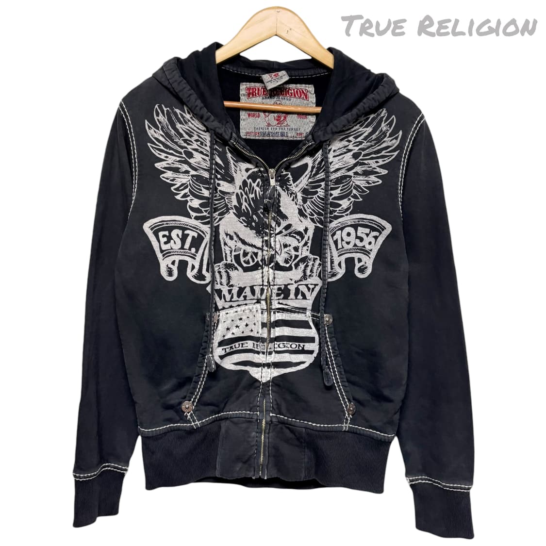 3805 트루릴리젼 빅로고 프린팅 후드집업 상품이미지1