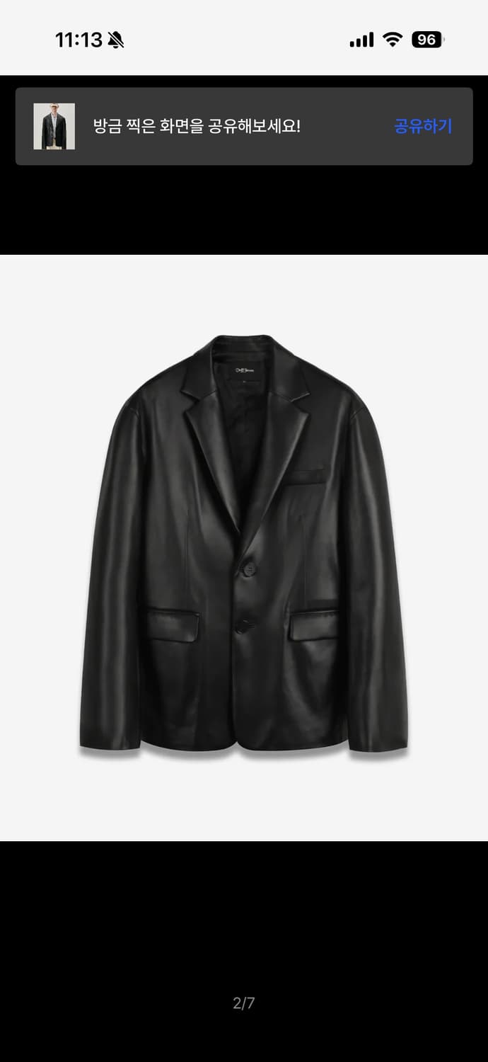 [XL]도프제이슨 양가죽 램스킨 레더 블레이저 자켓 블랙 상품이미지3