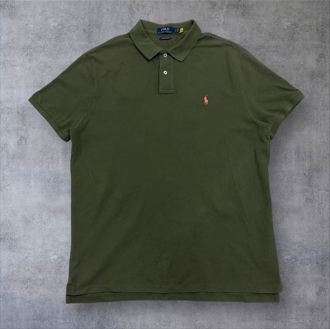 폴로 랄프로렌 스몰 포니 로고 카키 미니멀 카라 반팔티 상품이미지1