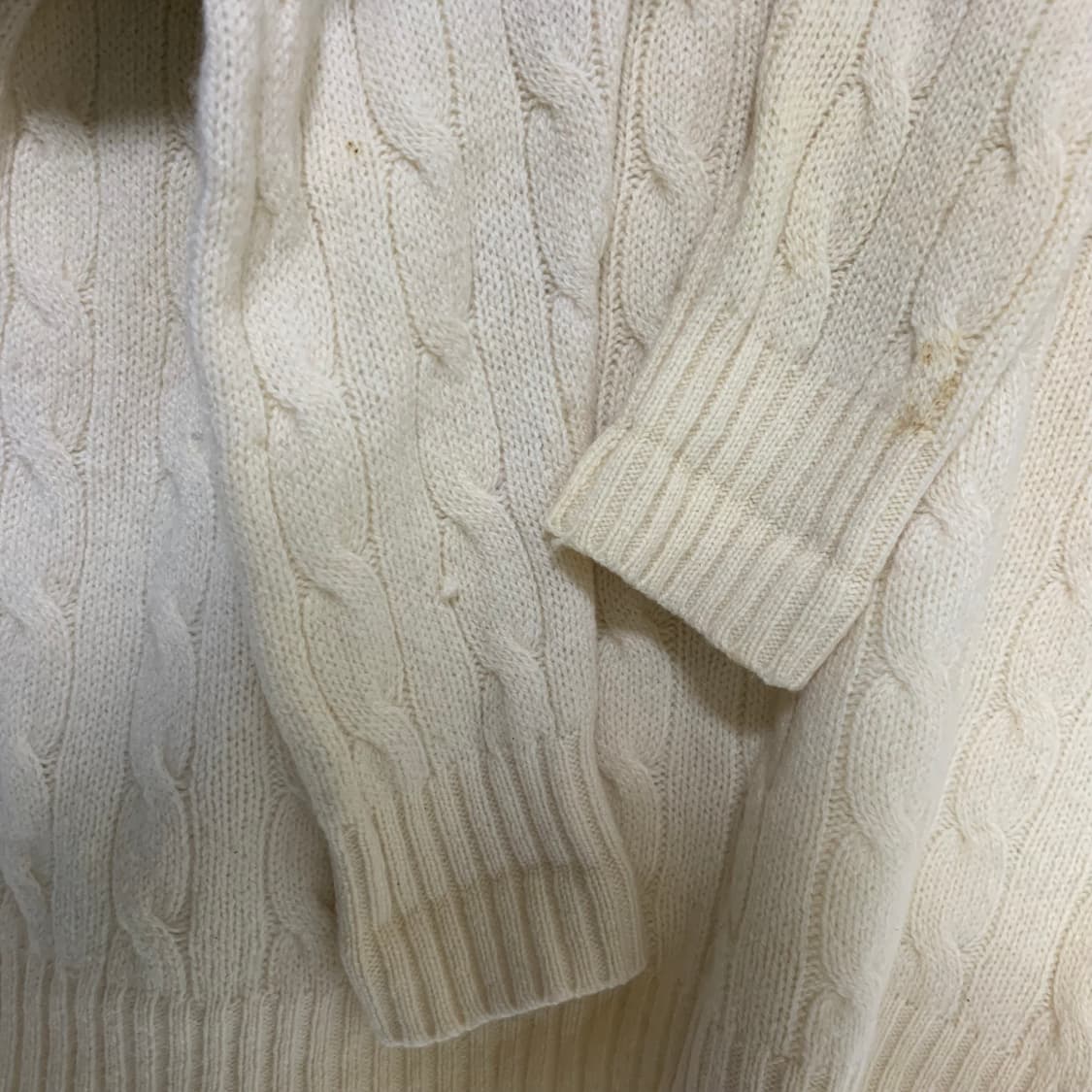 폴로 랄프로렌 빈티지 아이보리 케이블 니트 꽈배기 스웨터 여성 상품이미지9