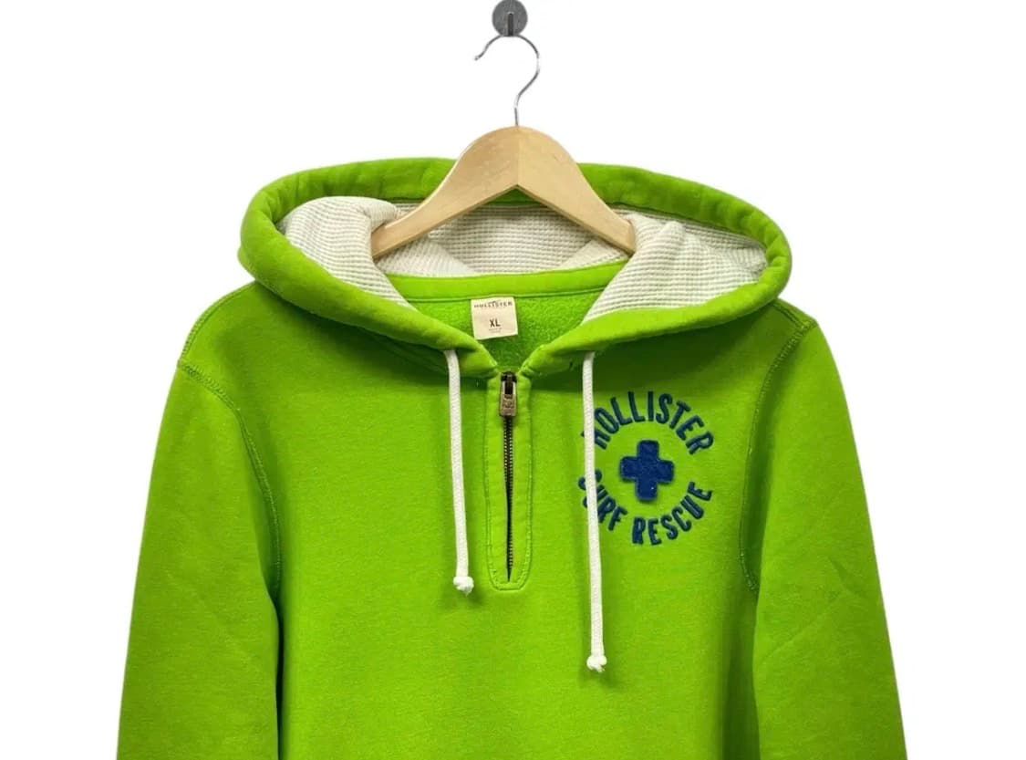 홀리스터 연두색 반집업 기모 후드티 XL 상품이미지2