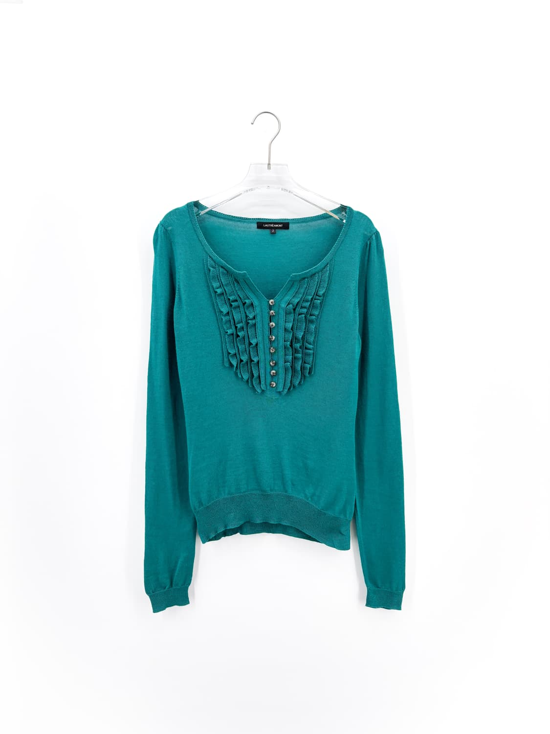 빈티지 터쿼이즈 러플 니트 상품이미지4