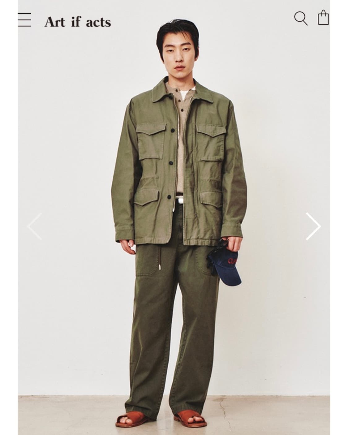 [M]아트이프액츠 백사틴 필드 자켓 세이지 그린 상품이미지1