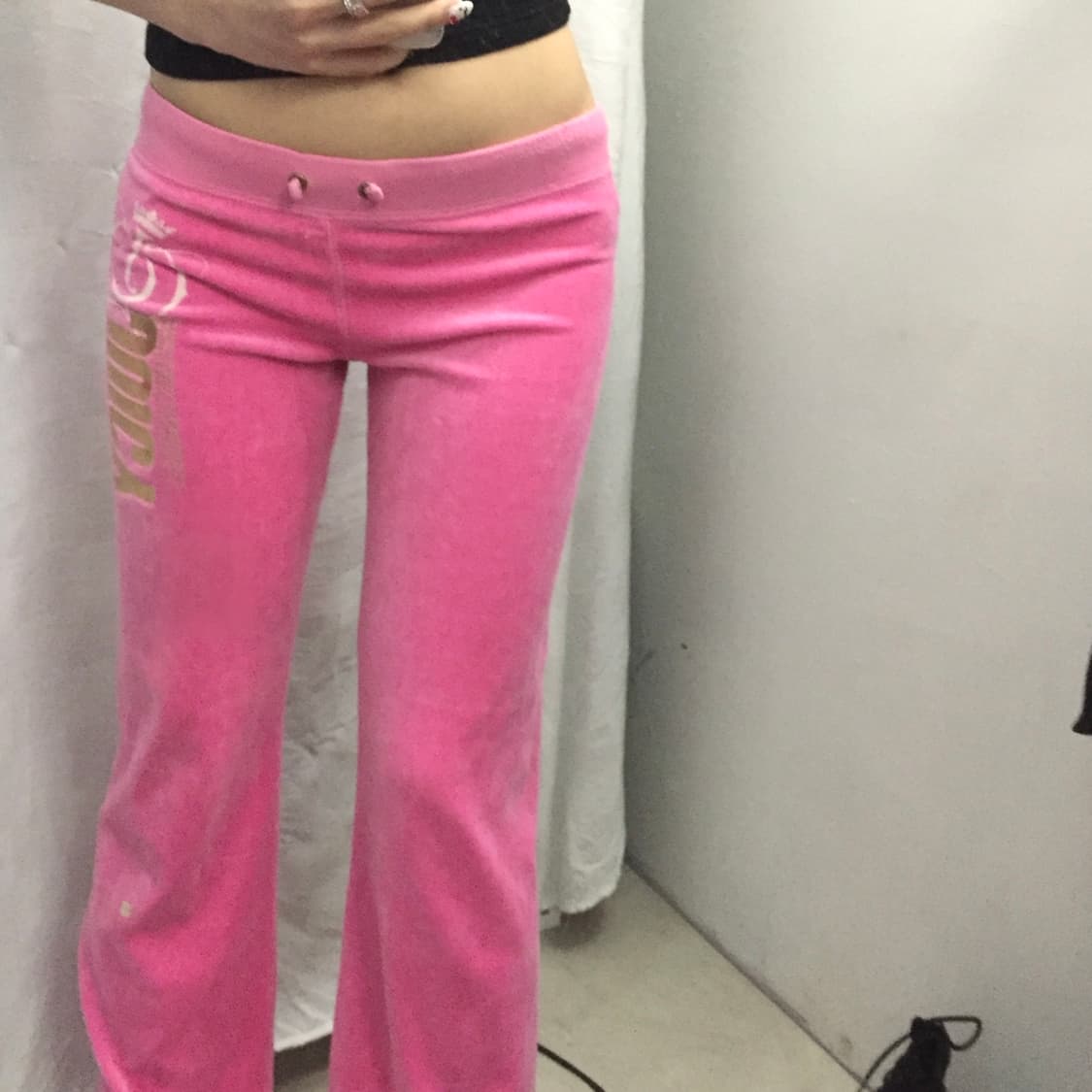 Juicy Couture 쥬시꾸뛰르 핑크 벨벳 팬츠 상품이미지1