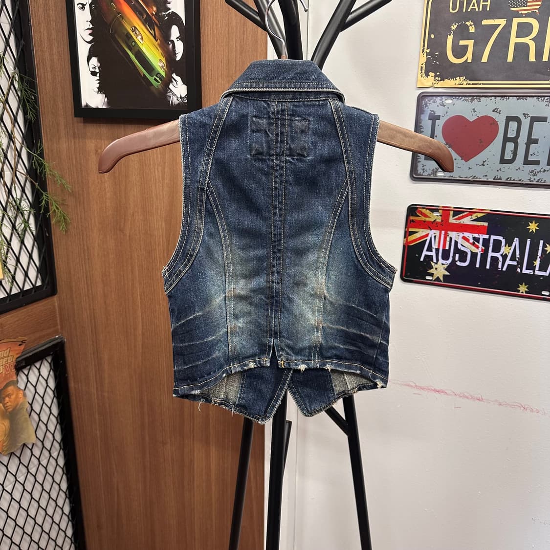 Y2K Stitch Detail Denim Vest  상품이미지2