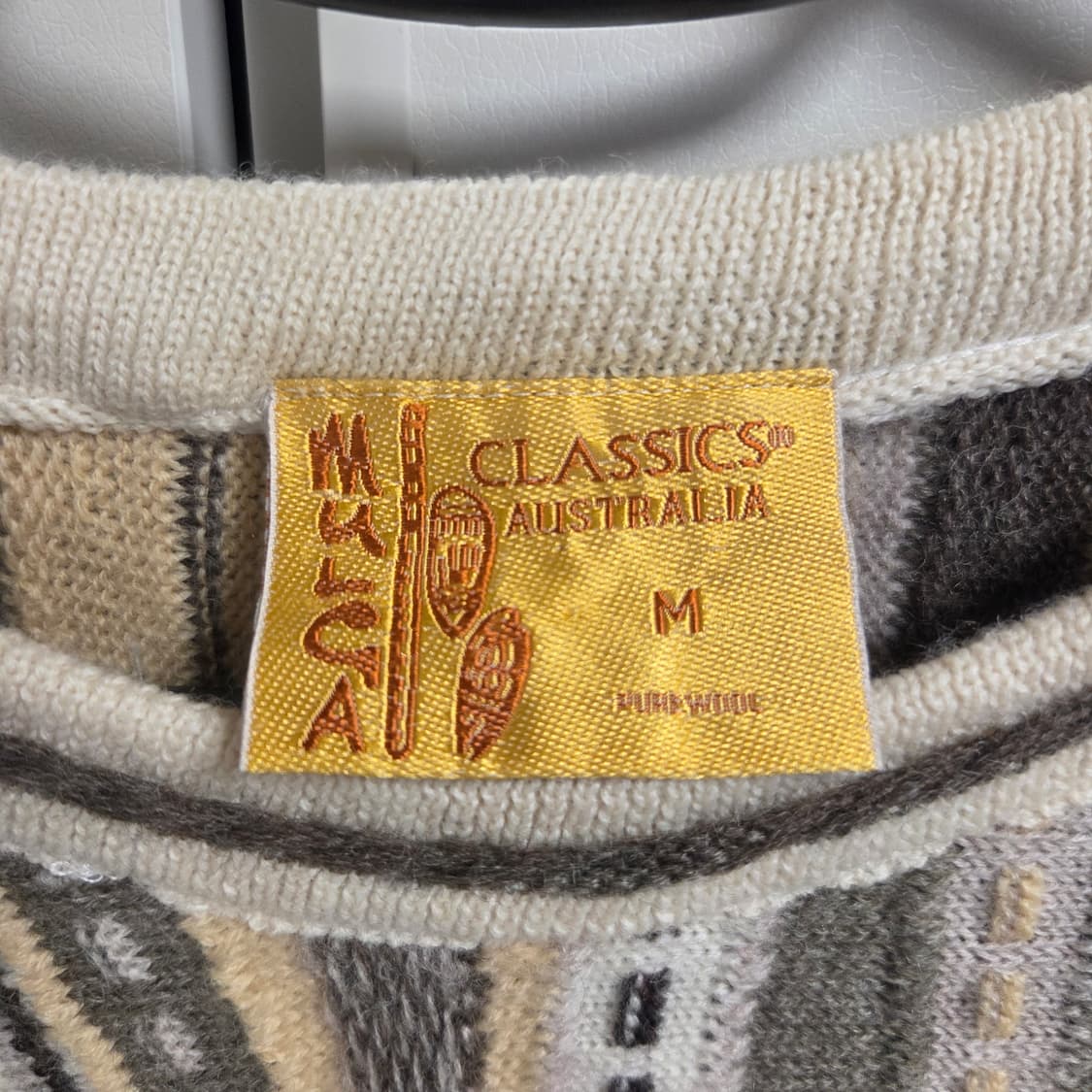 호주산 90s Mulca 퓨어울 케이블 니트 L(100) 상품이미지2