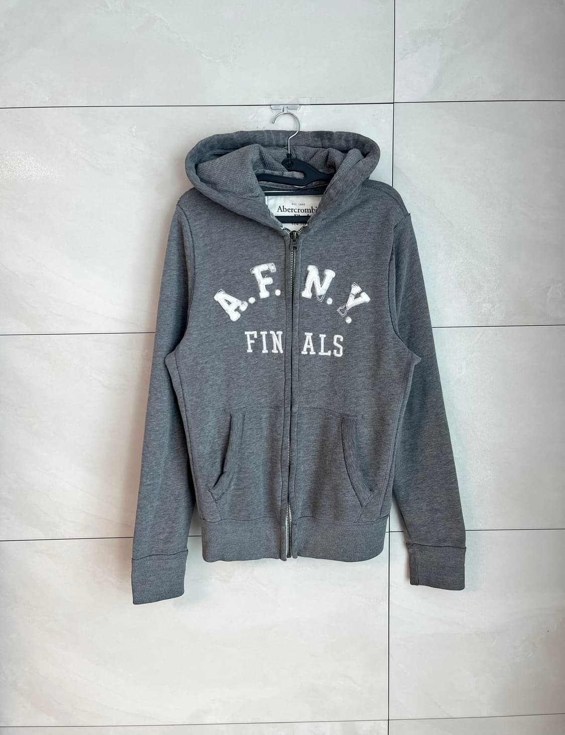 아베크롬비 A&F 스펠로고 대장 후드집업 그레이 [M] 상품이미지1