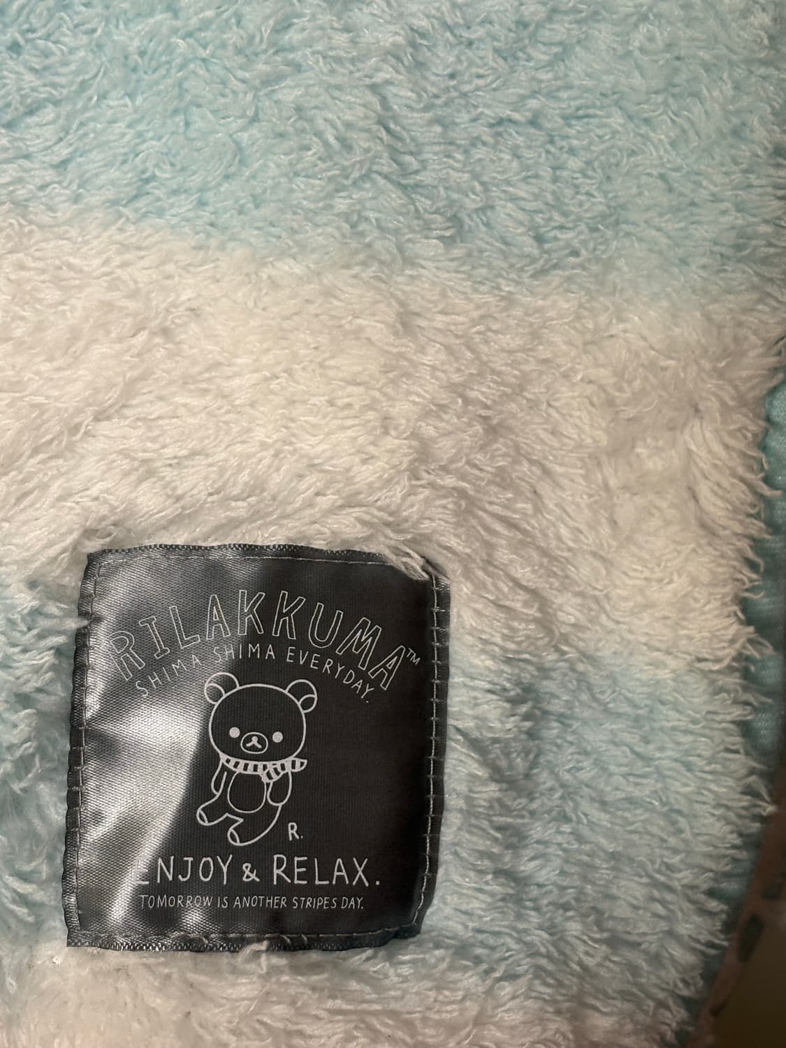 리락쿠마 수면양말 재질 폭닥 담요 후리스 일본 빈티지 하늘색 모리걸  상품이미지2