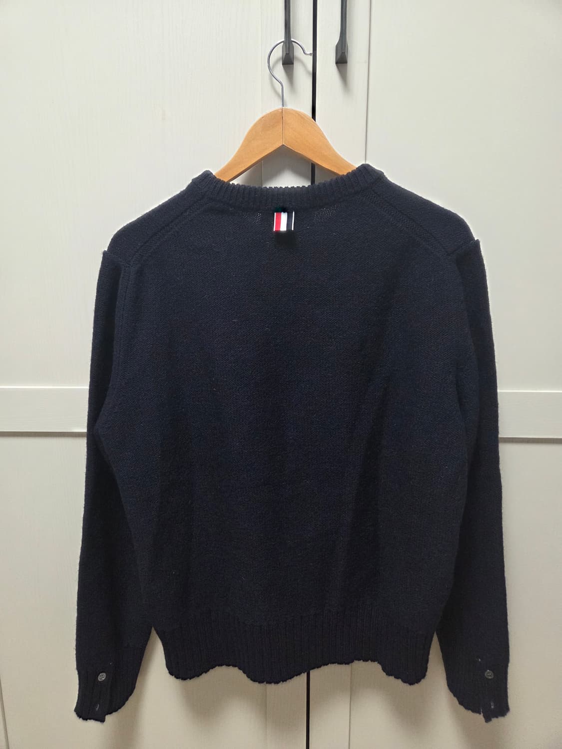톰브라운 니트 스티치 도네갈 사선 크루넥 풀오버 네이비(4) 상품이미지2