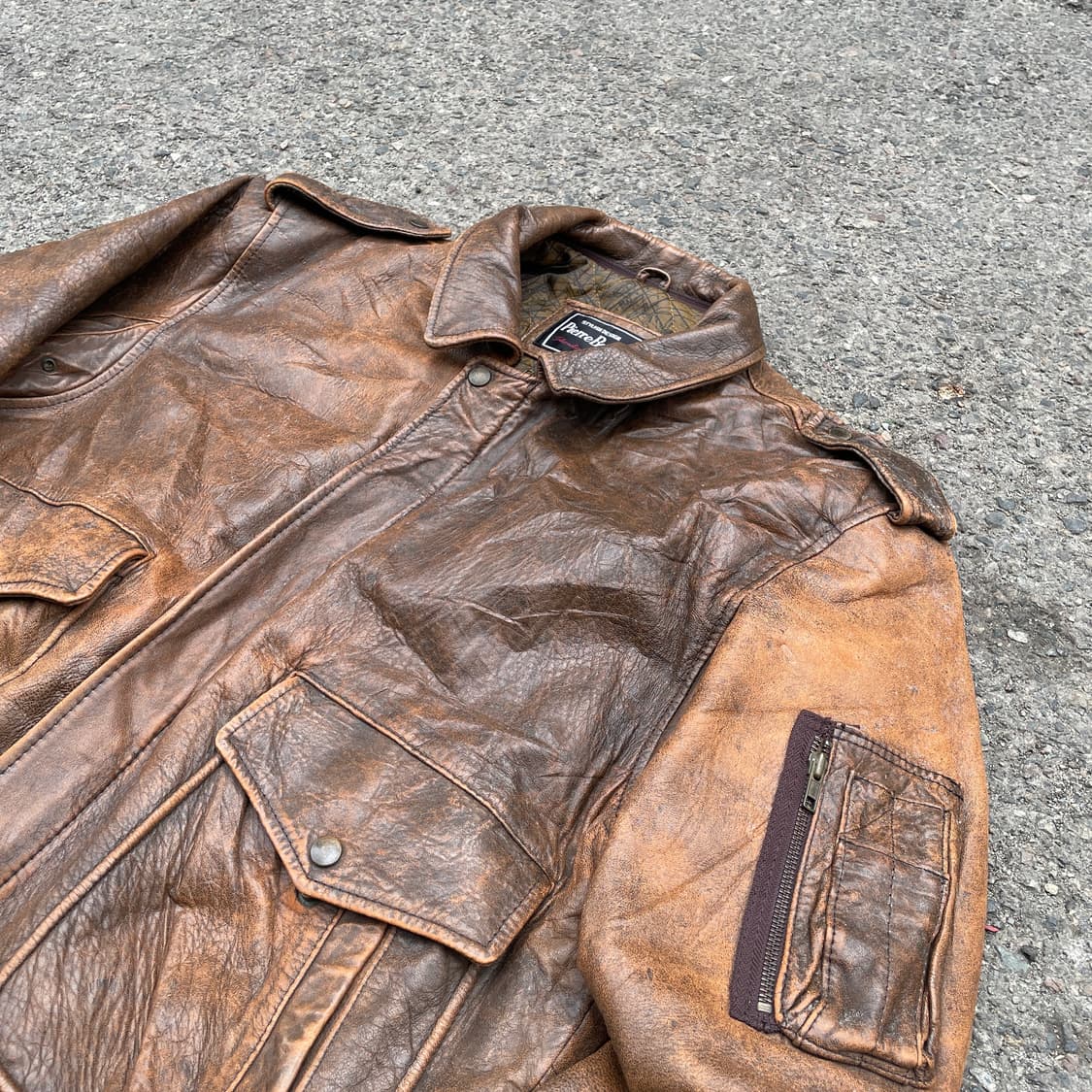 90s 피에르 보메 양가죽 A-2 플라이트 자켓 항공잠바 가죽자켓 110 상품이미지3