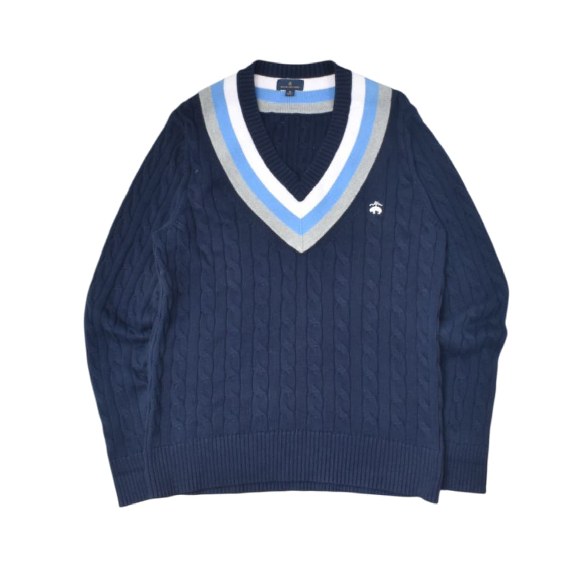 브룩스브라더스 브이넥 프레피 케이블 니트 M 상품이미지2
