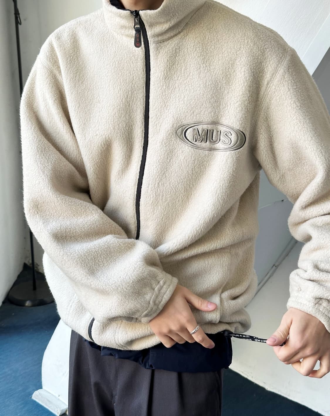 Fleece design wide zip blouson 상품이미지7