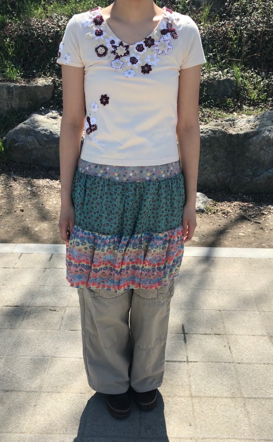 모리걸 핀터깔 뜨개 나비 티셔츠 상품이미지6