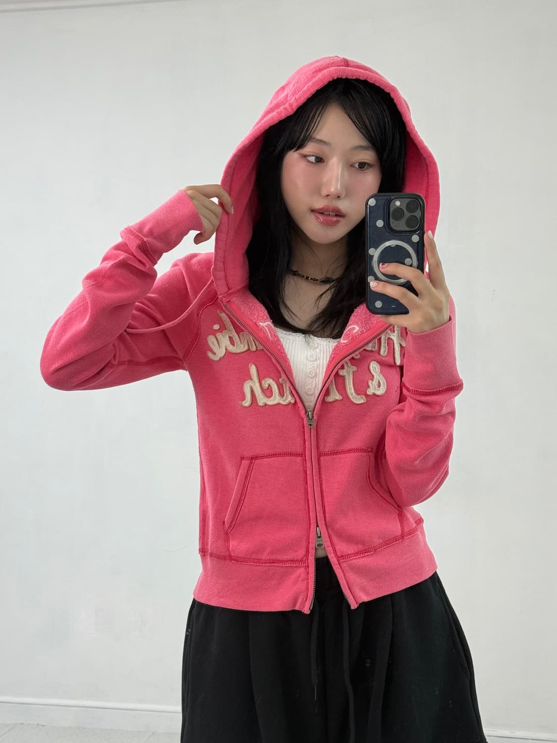 아베크롬비 핑크 투웨이 후드집업 상품이미지4
