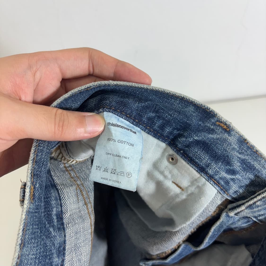L 디스이즈네버댓 중청워시드 레귤러핏 크롭진 상품이미지7