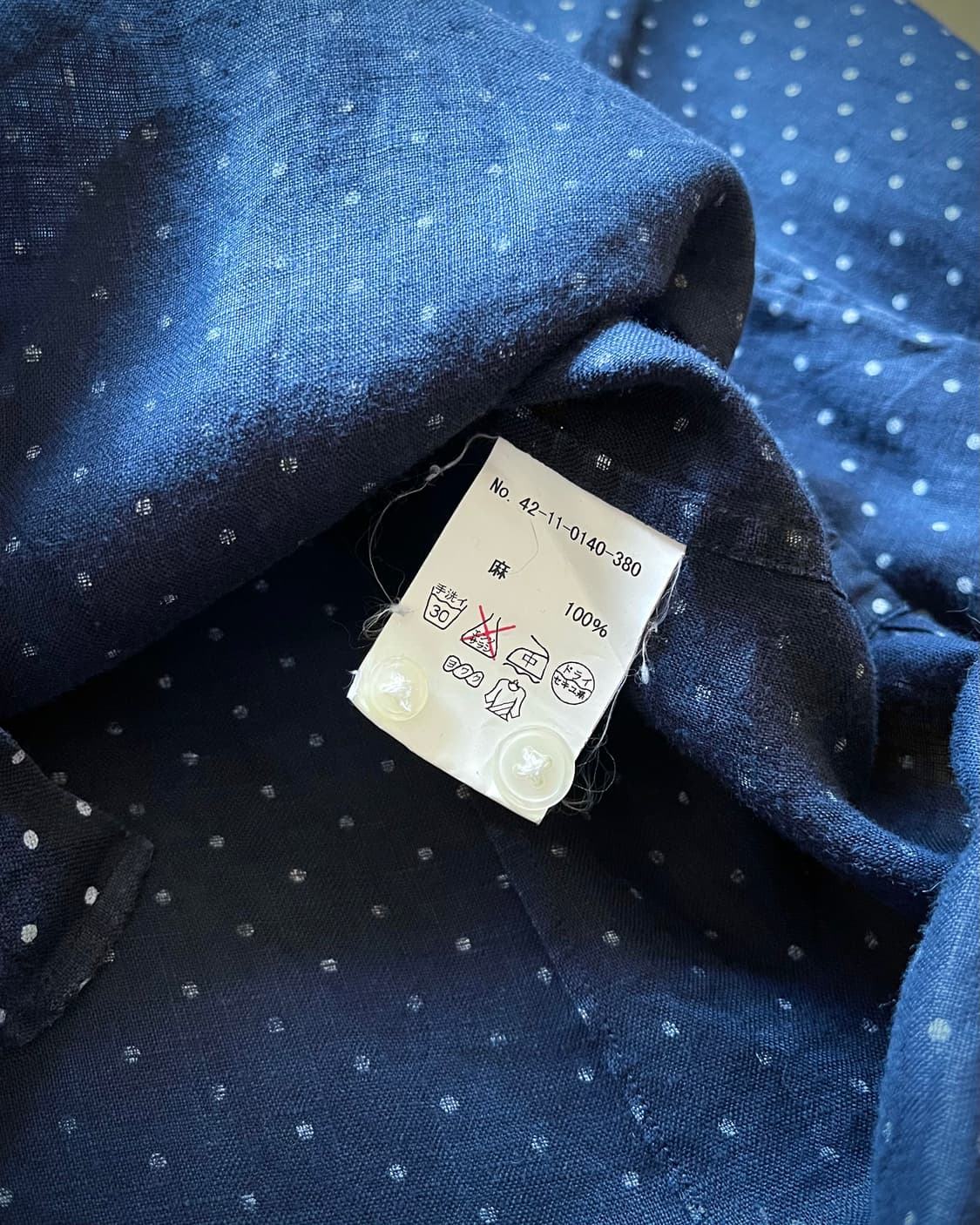 BEAMS Heart Dot Pattern Linen Shirt 상품이미지7