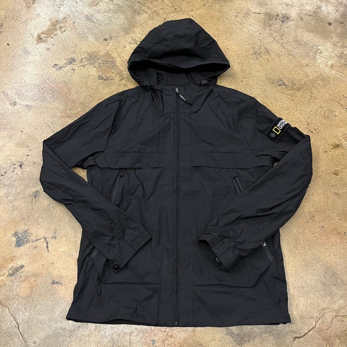 [정품/L] 내셔널지오그래픽 블랙 후드 바람막이 자켓 b17 상품이미지2