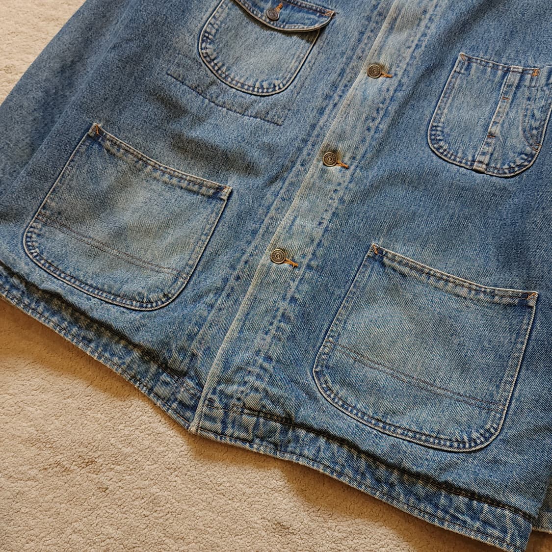 90s 폴로 컨트리 헌팅자켓 블랭킷 라이닝 데님 초어자켓 코트 L 상품이미지7