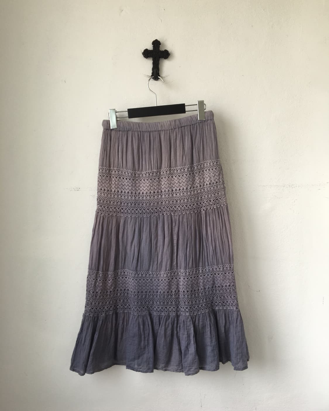 Crochet layer dyed long skirt 상품이미지2