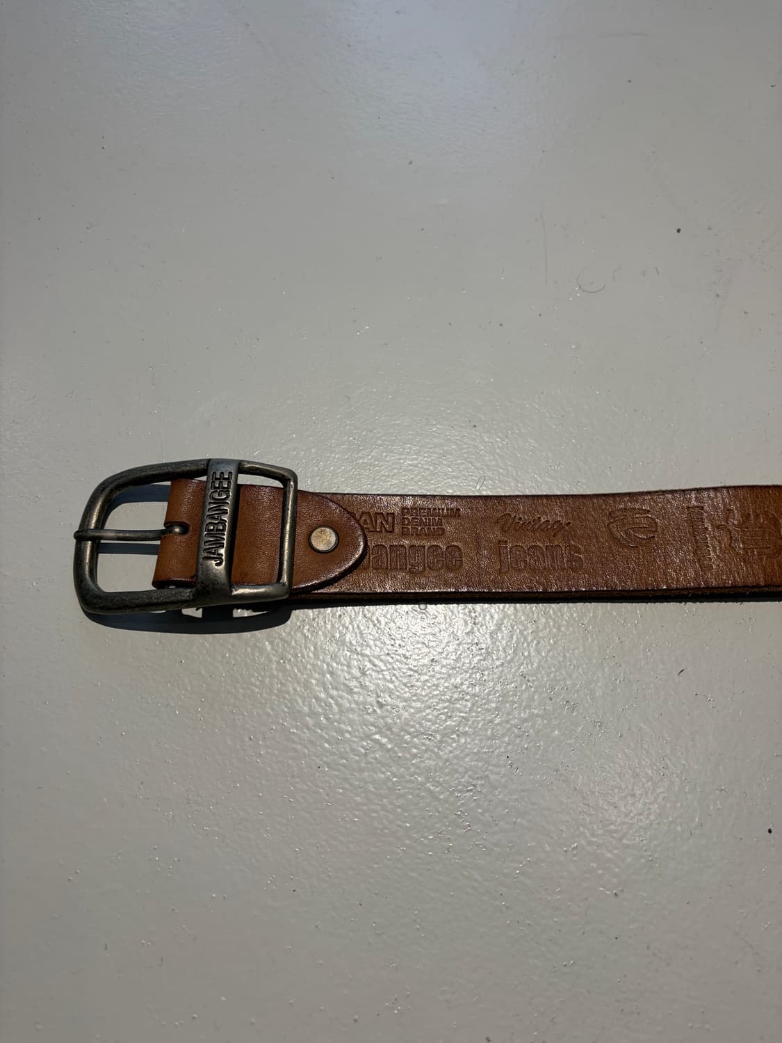 Jambangee 빈티지 레터링 레더 벨트  상품이미지3