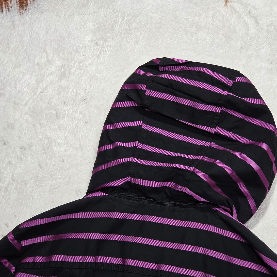 일본 빈티지 퍼플 스트라이프 후드 자켓 상품이미지5