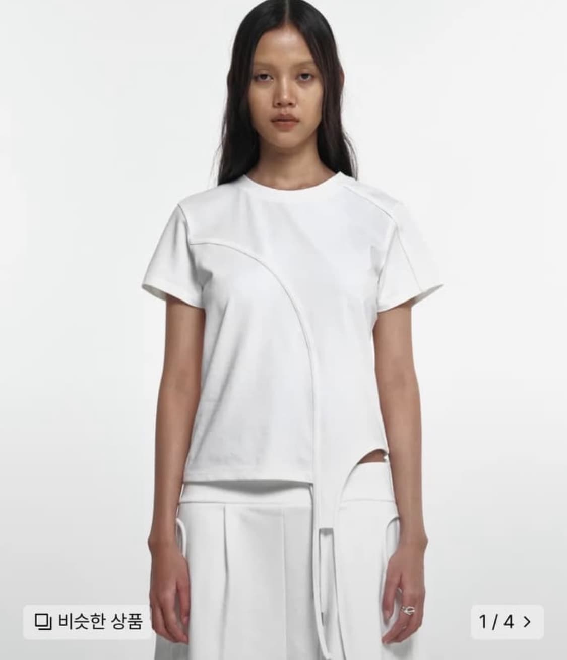 나체 Asymmetric line t-shirt ivory 상품이미지4