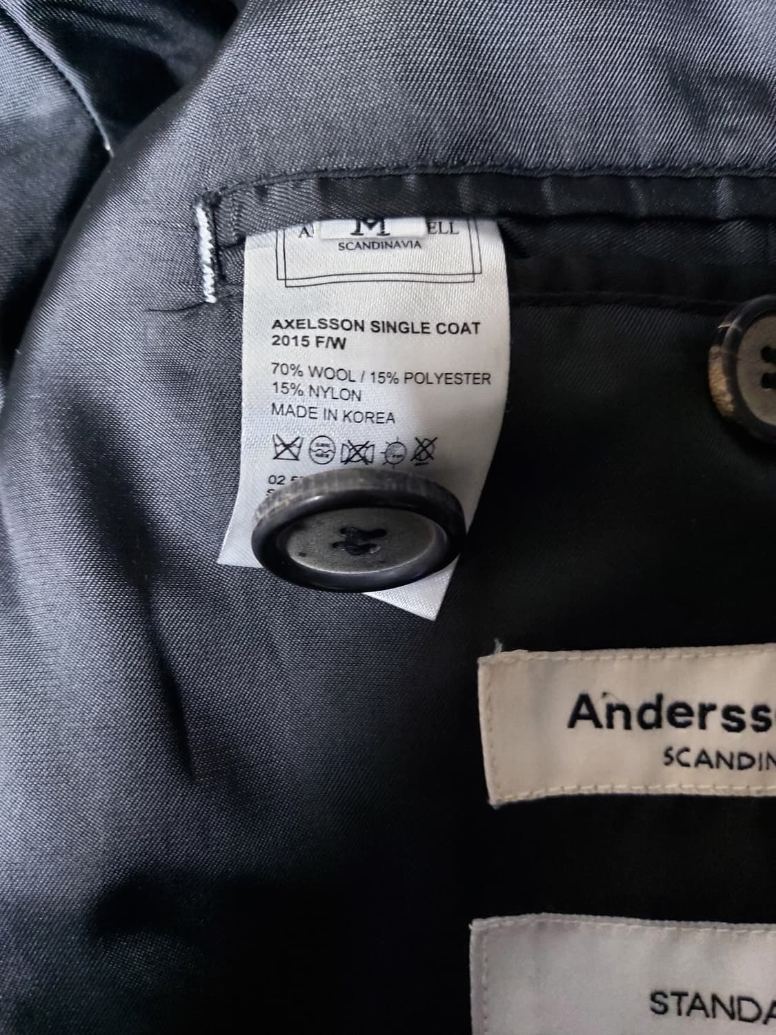 앤더슨벨 AXELSSON 헤링본  남성 울 코트(M) 상품이미지7