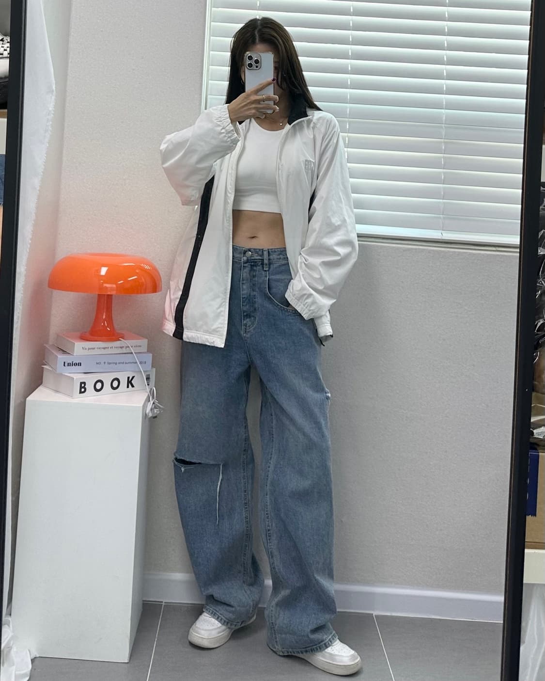 (L)00'S 나이키 화이트 바람막이-M734 상품이미지8