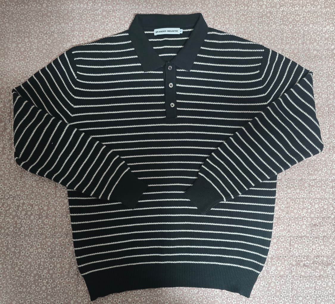 브랜디드 하드 트위스트 라운지 카라 코튼 니트 
M 상품이미지3