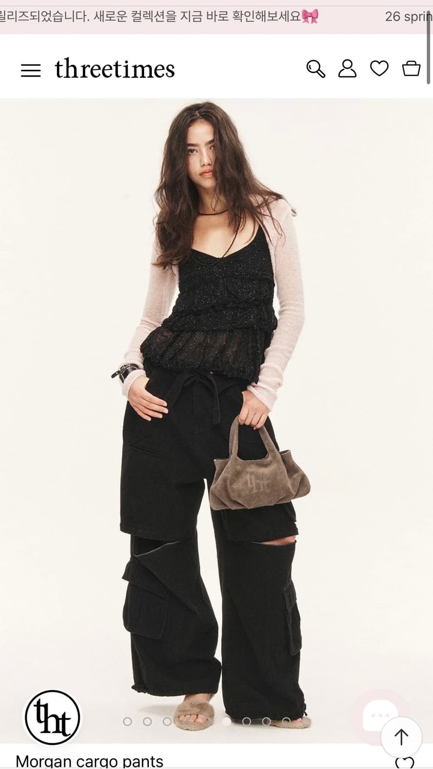 쓰리타임즈 모건 카고팬츠 블랙 S 상품이미지2