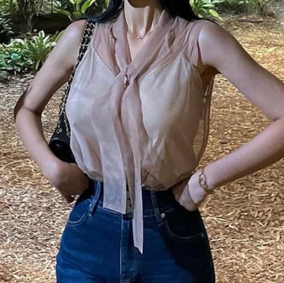 미우미우 실크 탑 나시 세트 상품이미지5