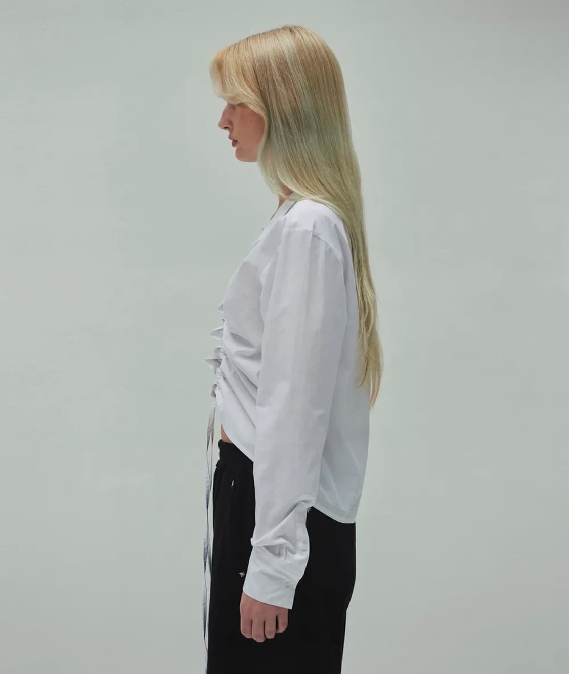 STRING SHIRRING SHIRTS (white) 상품이미지3
